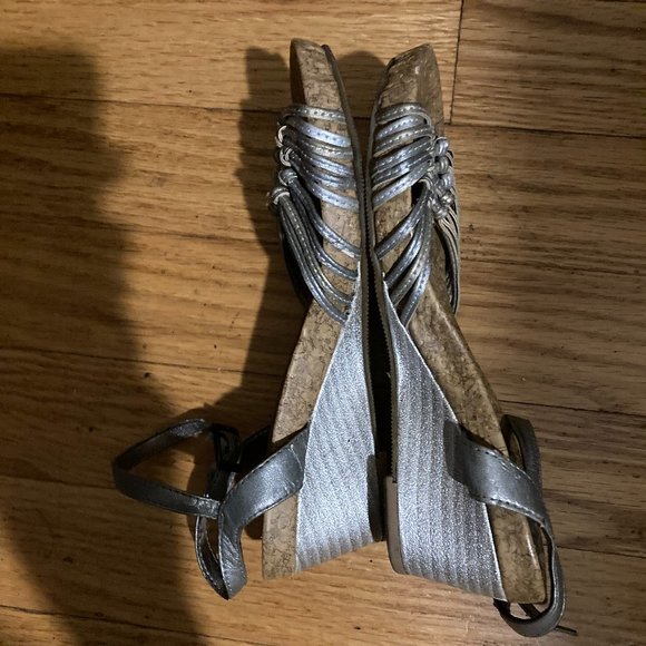 Silver Wedge Sandals - Picture 2 of 3